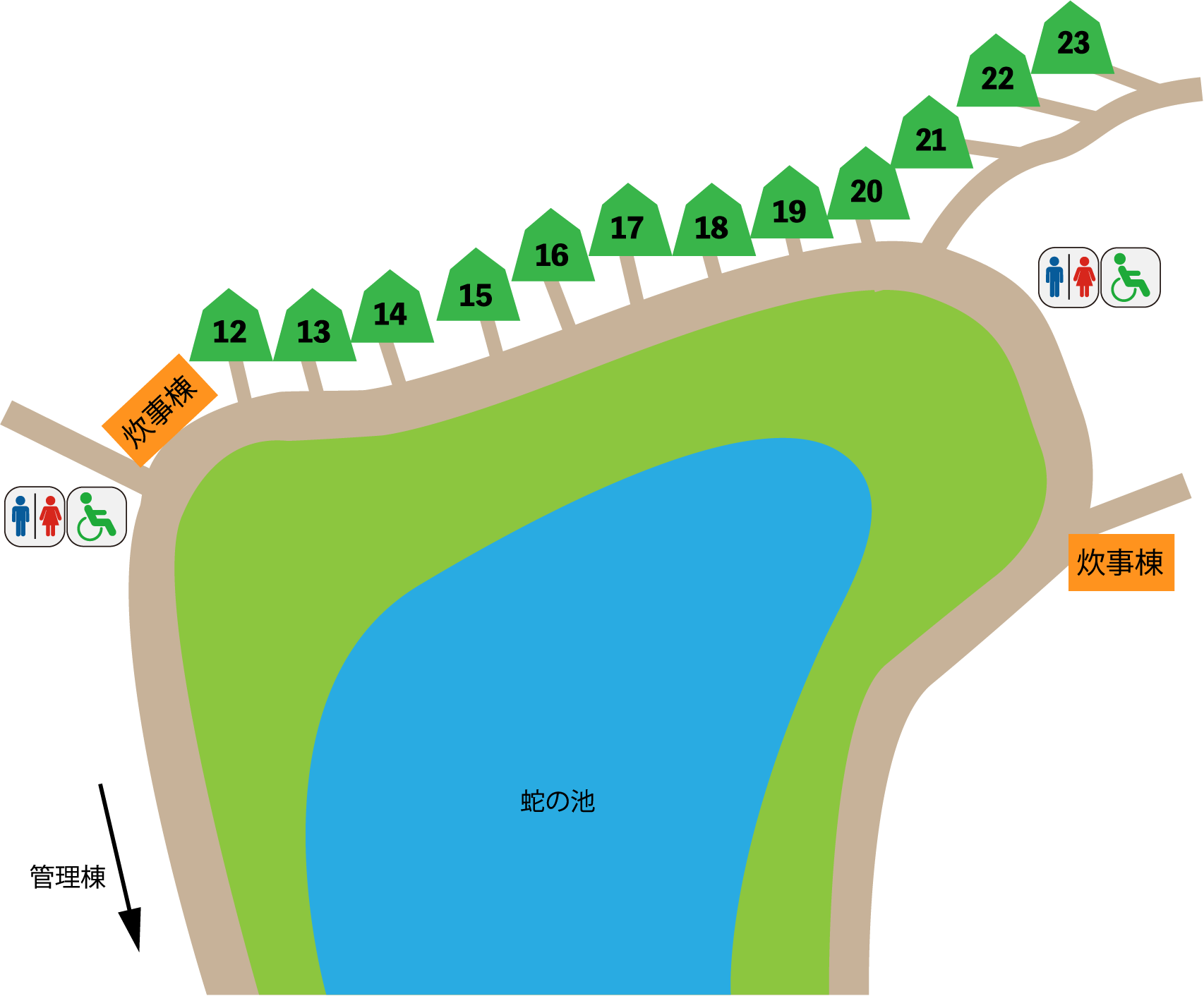 極楽寺キャンプ場マップ