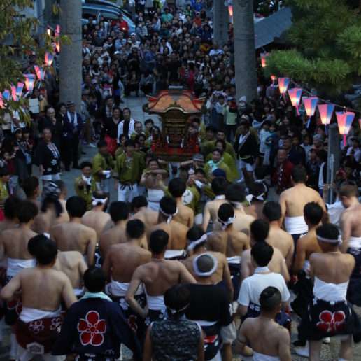 You can be a portable shrine carrier at this festival held near Hiroshima city.